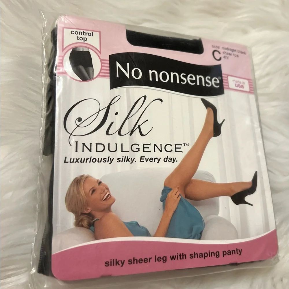 No Nonsense Ctl Top Nylon Midnight Blk Size C &‎ Leggs Sheer Energy Jet Blk Sz B